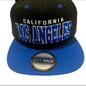 NEW LOS ANGELES LA LOGO EMBROIDERED BLACK BLUE CAP HAT